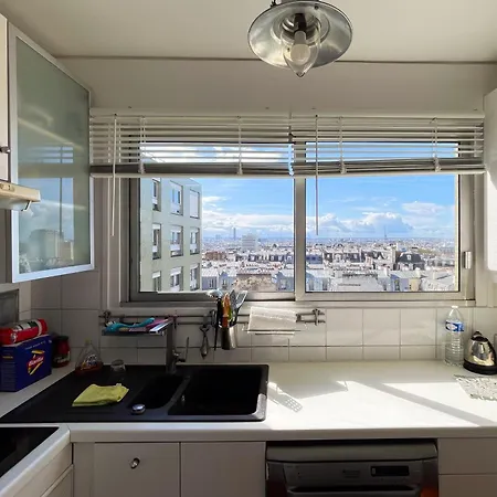 公寓 Loft 80m2 Au 9eme Etage Avec Ascenseur - Parking Gratuit - Vues Panoramiques Sur 巴黎