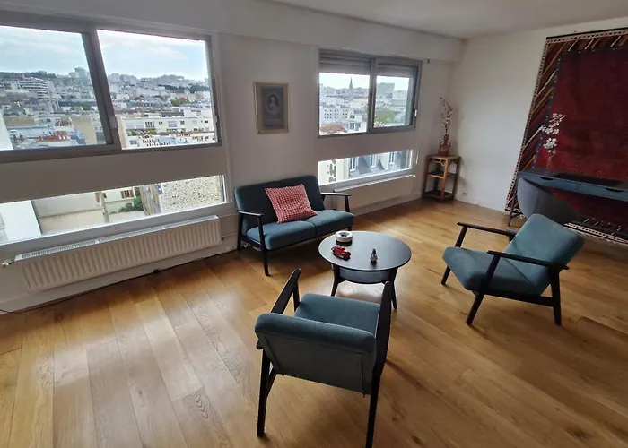 Loft 80M2 Au 9Eme Etage Avec Ascenseur - Parking Gratuit - Vues Panoramiques Sur Tout Paris アパート パリ